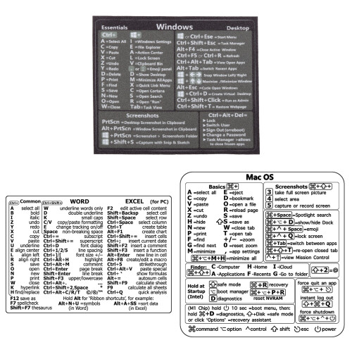 Autocollant d'ordinateur pour clavier raccourci-mot Excel 1