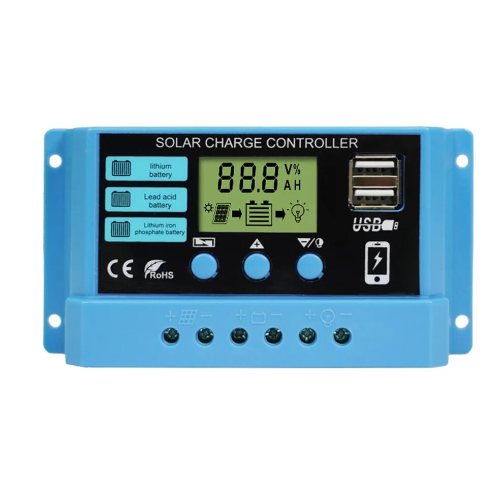 40A Pwm Solar Charge Controller 12V 24V For Lithium And Leadacid Battery With Lcd Display 9189345323355