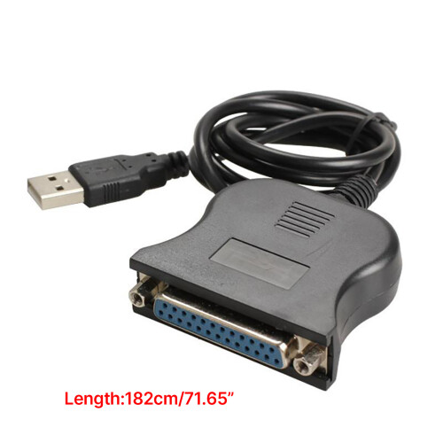 USB DB25 25Pin Stecker auf Buchse Drucker Parallel Port-Schwarz 1