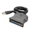 USB DB25 25Pin Stecker auf Buchse Drucker Parallel Port-Schwarz 1