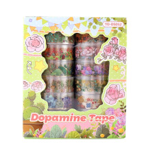 Flower Tape 15mm X 2m PET Tape for Scrapbooking 12 Rolls Decorative Aesthetic for Journals Notebooks Albums