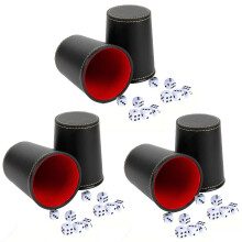 Schocken Set with 6 Dice Cups, 30 Dice, Cutlery Dice, Quality Game Set