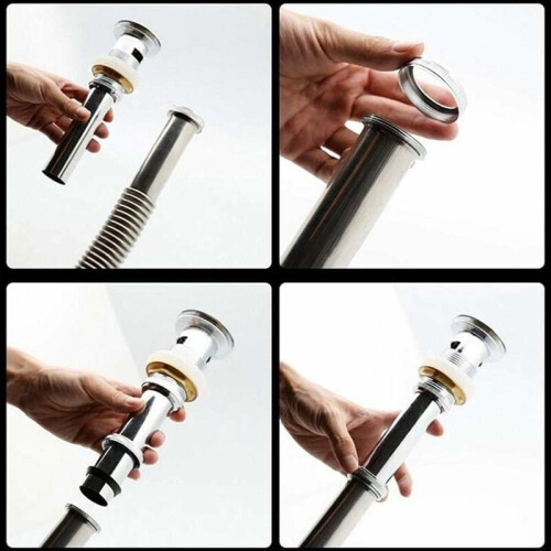 Bright Surface Stainless Steel Exhaust Hose, Quick Drain With 40Mm Diameter Corrugated Pipe, Solves Alignment Problems With Adjustable Length For Vehi 2