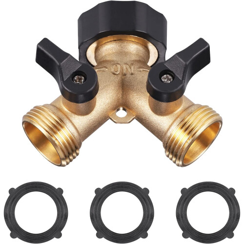 Double Outlet Faucet, Solid Brass Construction Ensures Durability And Reliability, Eco-Friendly And High Flow Capabilities, Standards Dimensions 3/4 I