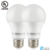 Ampoule LED A19, longue durée de vie, culot E26, non dimmable, lumière blanche brillante, écoénergétique, adaptée aux endroits humides, idéale