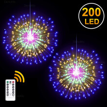 Timed String Lights, Waterproof Outdoor Lights for Party Indoor Decor, Battery Operated Chandelier 200 LED Micro Fairy Light with Remote, Safe to