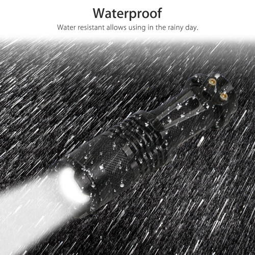 Συμπαγής, ισχυρός φακός, αδιάβροχος, αντιολισθητικός σχεδιασμός, τακτικός φακός 2