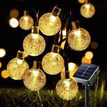 Luci a globo di cristallo ad energia solare, impermeabili, per esterni, con 8 modalità di illuminazione, a risparmio energetico, facili da