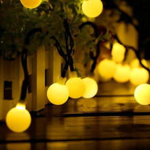 Veilige feestelijke decoratieve verlichting, solar lichtslinger met 60 leds, 10,85 meter, voor binnen- en buitendecoratie, eenvoudig te installeren