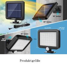 Solar-Powered Outdoor Light, Waterproof and Heat Resistant, Separate Solar Panel with 16.5ft Cable, PIR Motion Sensor, Energy Efficient, Adjustable