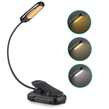 Lampada da lettura GlowLeaf, design a salice, luminosa, 9 LED, morsetto per libri, collo d'oca flessibile per un'illuminazione perfetta, luce