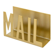 Iron Desk Letter Organizer Metal Cutout Mail Holder Countertop Efficient Bill and Document Management 1 X Gold Set