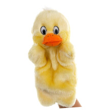 Hand puppets for plush duck with interactive functions for storytelling and family bonding.