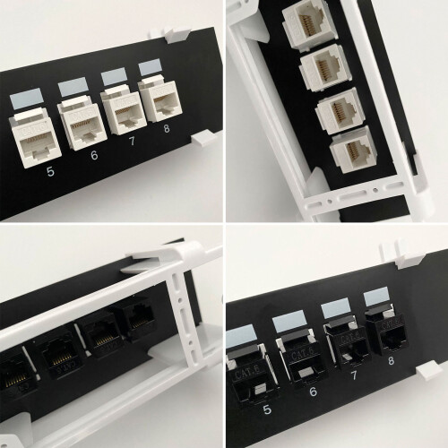 8 Ports for Cat 6 Straight Through Patch Panel RJ45-White 2