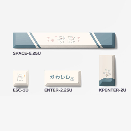 Barre d'espace ESC entrer les touches Keycaps Sublimation-Chat 2