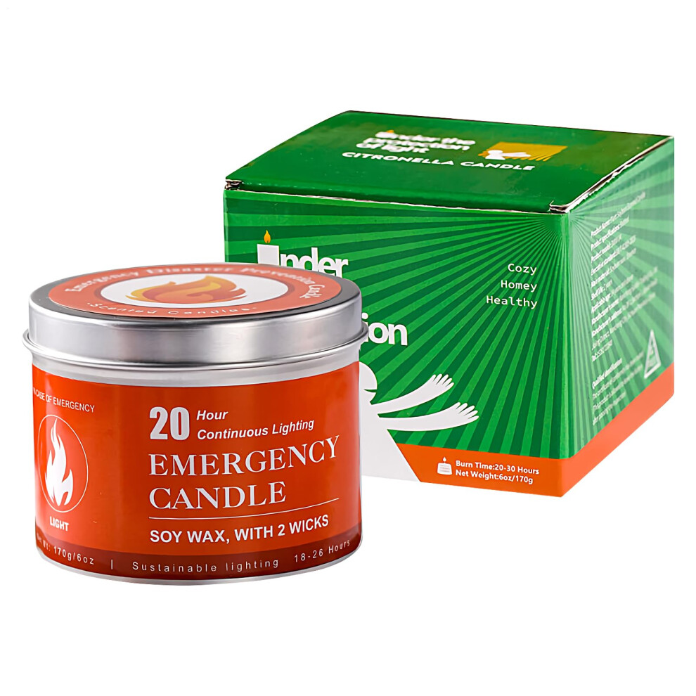 Survival Candles, Smokeless Lights, Long Lasting Burn Time, for Disaster Kits, Storm Preparedness
