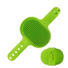 Cat Hair Brush, Cat Grooming Pad for Coat Care, Adjustable Massage Brush, Dry and Wet Use for Short and Long Hair, All Breeds Small Medium Large Green
