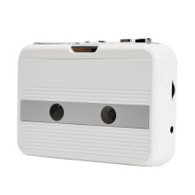 Portable Cassette Player With FM Radio And Bluetooth, USB/Battery Powered, White, Tape Player For Speaker Or Headphone
