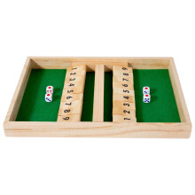 Shut The Box Game 4Player Family Toy Travel Chess Wood Board Game Gift