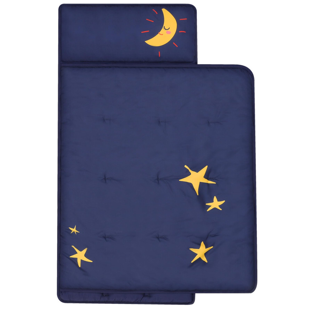 Toddler Nap Mat with Pillow, Portable Kids Sleeping Bag with Straps
