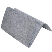 Felt Bedside Pocket Organizer Light Gray Hanging Storage Bag For Bedside Sofa Desk And Living Room