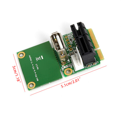 Mini PCI-E to PCI-E Adapter Card USB2.0 Support Mini PCI-E Full 1