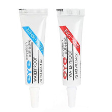 (As show, white) 3Pcs False Eyelash Glue Waterproof Eye Lash Cosmetic Tools False Eyelashes Makeup Adhesive Clear-white Dark-black
