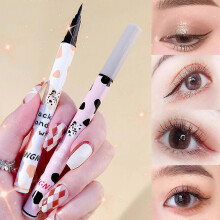 (As show, 01 Black) 1Pc Eyeliner Pen Long Lasting No Smudging Quick Drying Brown Lying Silkworm Pencil Liquid Eye Shadow
