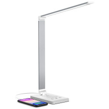 Solas Deisce Léitheoireachta Miotail, Lampa Cúraim Súile In-mhéadaithe le Port Muirir USB, Lampa Fillte don Oifig Baile le Leibhéil Gile