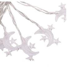 Star Moon Fairy Lights, Flexible Copper Wire Design with Applicable for Wedding Festival Decoration, Battery Operated String Lights for Waterproof