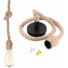 Hemp Rope Ceiling Lamp, Industrial Retro Lighting With Strong Insulation And Heat Resistance For Unique Rope Chandeliers