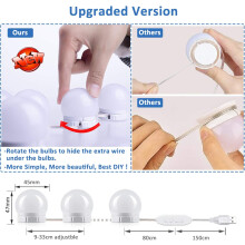 Mirrors Vanity Lights, Safe USB Power & Retractable Wire Design, Hollywood Style 14 Dimmable Bulbs, Even Light Distribution For Your DIY Makeup