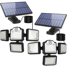Waterproof Outdoor Solar Lights, Solar Flood Lights with Motion Sensor, Easy to Install for Yard, Patio, Garden, Garage (Set of 2)