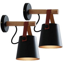 Dimbare industriële wandlamp, moderne rustieke badkamerlamp met ivoren voet voor slaapkamer of bar (zwart)