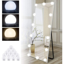 Éclairage LED Hollywood réglable pour coiffeuse, 14 ampoules à intensité variable, alimentation USB, fonction mémoire intelligente, installation
