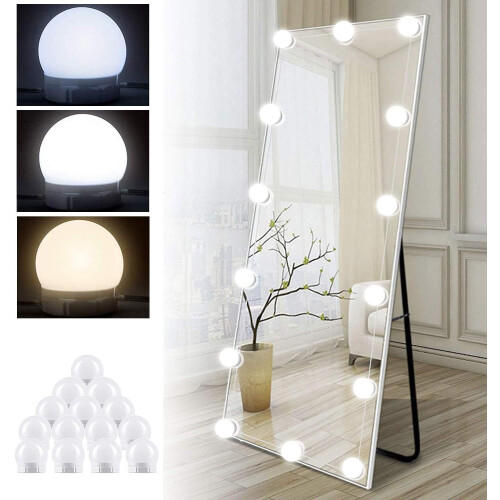 Adjustable Hollywood LED Vanity Lights, 14 Dimmable Bulbs For Makeup Table, USB-Powered Mirror Lights With Smart Memory Function, Easy To Install DIY