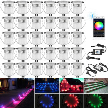 Alexa-kompatible LED-terrasselys for utendørs bruk, energisparing, 16 millioner farger, dimbar (1–100 %), synkroniserer med musikkrytme,