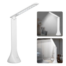 Lampa Deisce um Chosaint Súile le Feidhm Solais Oíche, Lampa Fillte Gile Inchoigeartaithe le haghaidh Léitheoireachta Baile agus Oifige (Bán)