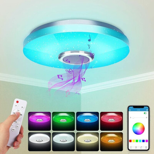 Effortless Installation Ceiling Lamp, Energy-saving Bluetooth Speaker With Color Changing RGB LED For An Entertaining Lighting Solution, Smart Light