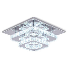 Eenvoudige maar unieke, niet-dimbare, geïntegreerde LED-plafondlamp, elegante K9-kristallen kroonluchter voor hal en gang, stralende