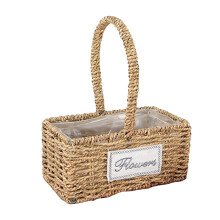 Handcrafted Wicker Basket Eco-Friendly Storage Bin Natural Rattan Organizer With Plastic Inner Frame For Living Room Bedroom Bathroom - Smart Sensor T