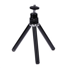 Portable Mini Tripod Flexible Extendable Stand Phone Holder for DSLR SLR Cameras Mobile Phone Black Silver (Black) Schwarz