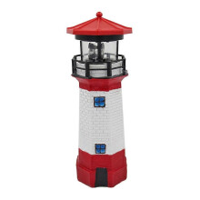(As show, One size) LED Rotating Lighthouse Light Landscape Light Waterproof Outdoor Light Solar Light Decorative Lamp Ornaments for Garden Yard