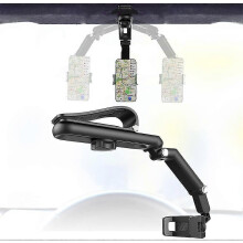 (As show, Gray) Universal Car Phone Holder For Sun Visor, 1080 Rotatable And Foldable Dashboard Phone Holder