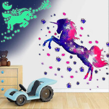 (As show, One size) Unicorn Wall Stickers,unicorn Wall Stickers For Heilwiy Kids,unicorn Starry Sky