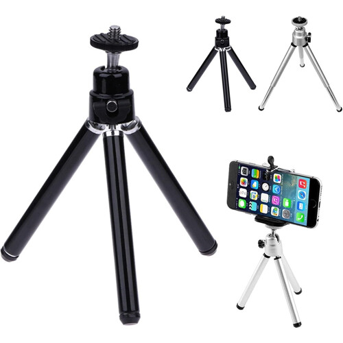 Mini Mobile Phone Telescope Tripod Two Piece Flexible SLR Camera Tripod Silver 2