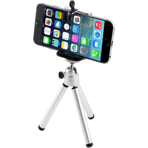 Mini Mobile Phone Telescope Tripod Two Piece Flexible SLR Camera Tripod Silver 1