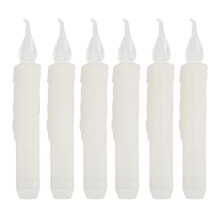 (As show, One size) 6 Pcs LED Taper Candles Smokeless Reusable Warm Light Long Strip Candle Lights for Parties Weddings Family Gatherings