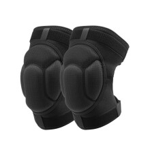 Knee Pads 1 Pair Knee Pads for Sports Adjustable Black Thick Sponge Support Kneepad Sport AntiSlip Collision Avoidance Knee Pads (L)