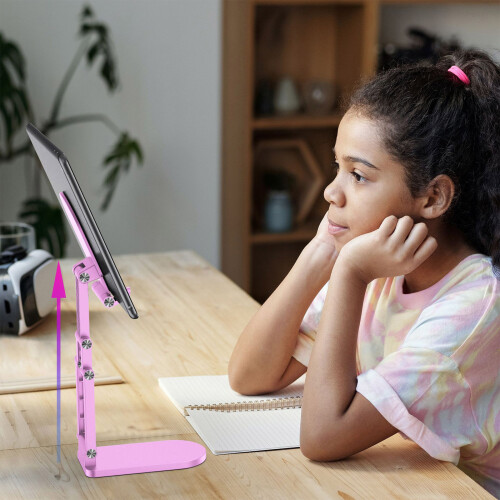 Opvouwbare verstelbare tablet-pad Riser Rack-Zwart 2